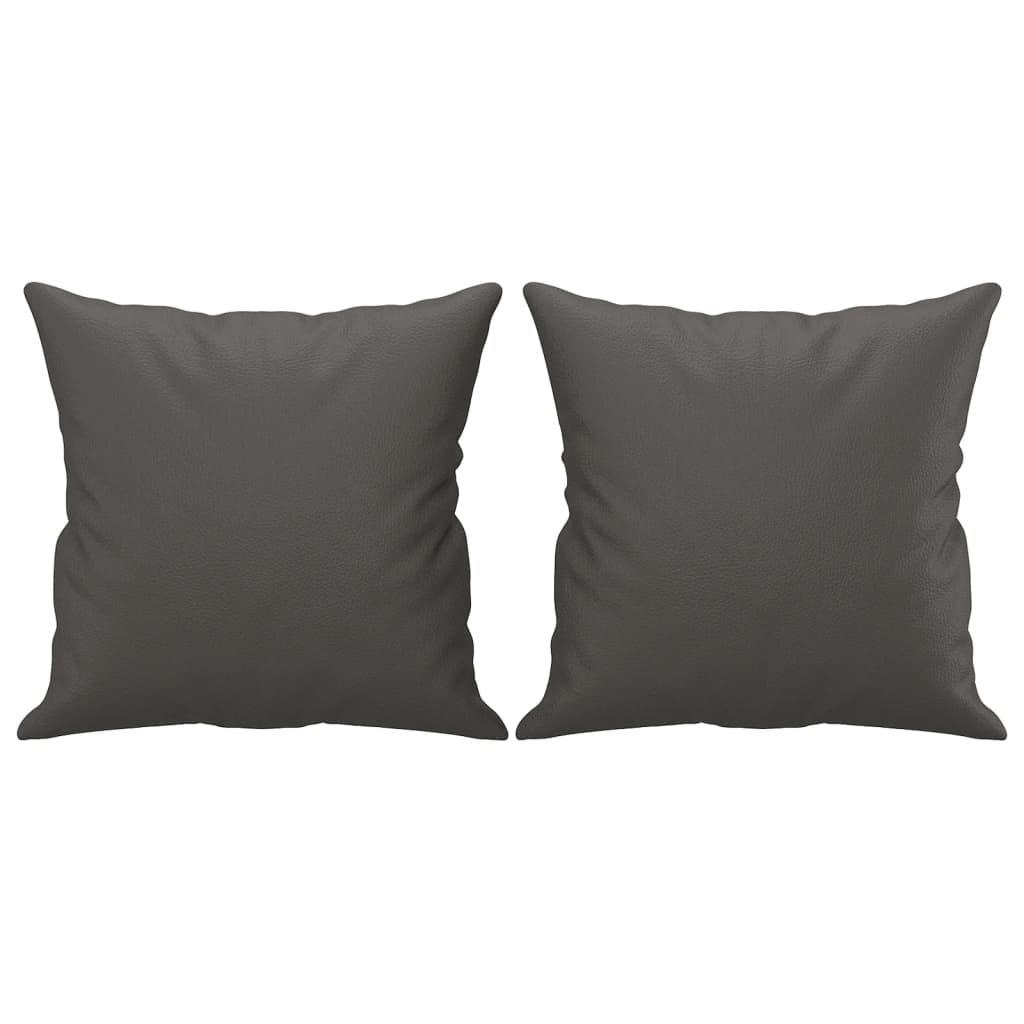 Sofakissen 2 Stk. Grau 40x40 cm Kunstleder