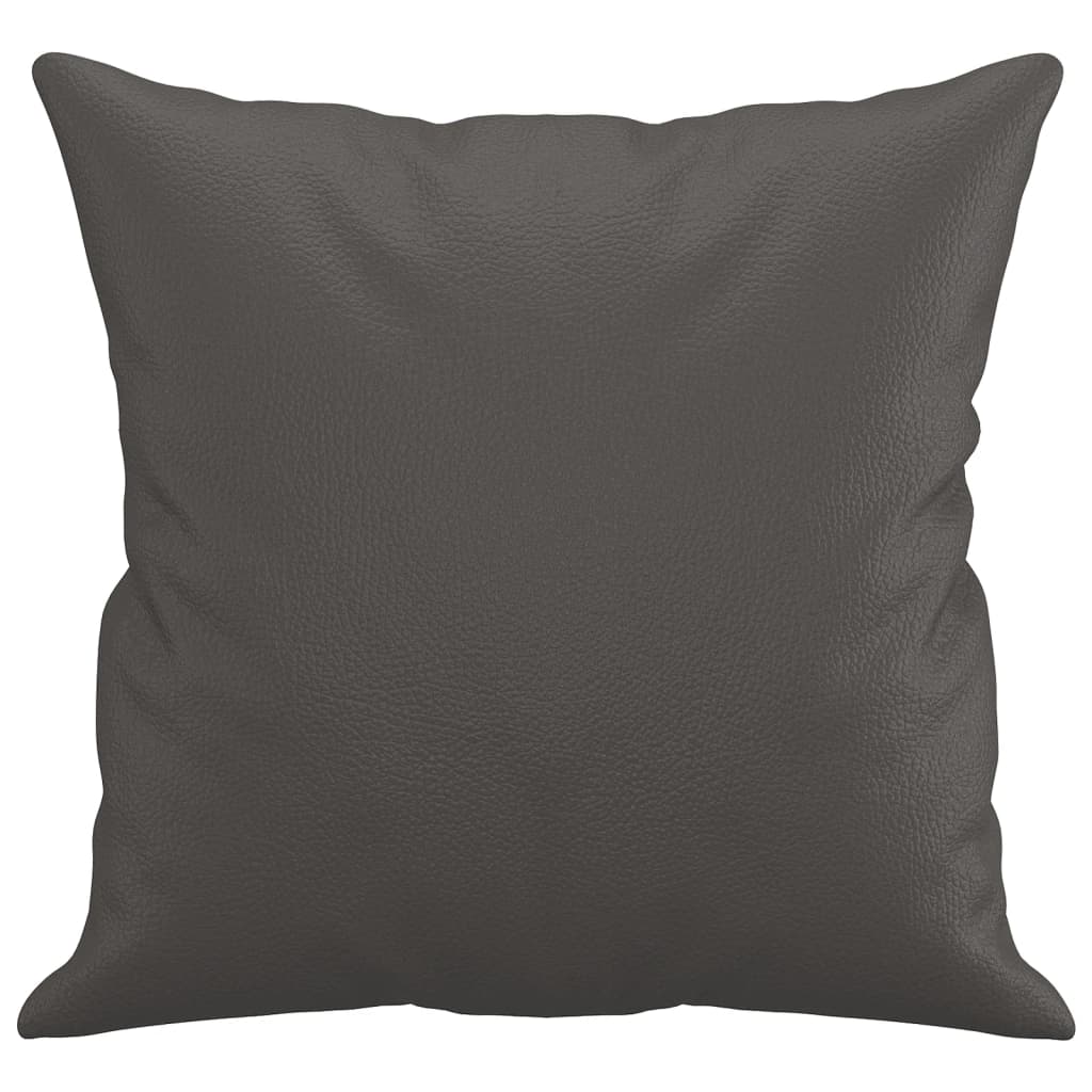 Sofakissen 2 Stk. Grau 40x40 cm Kunstleder