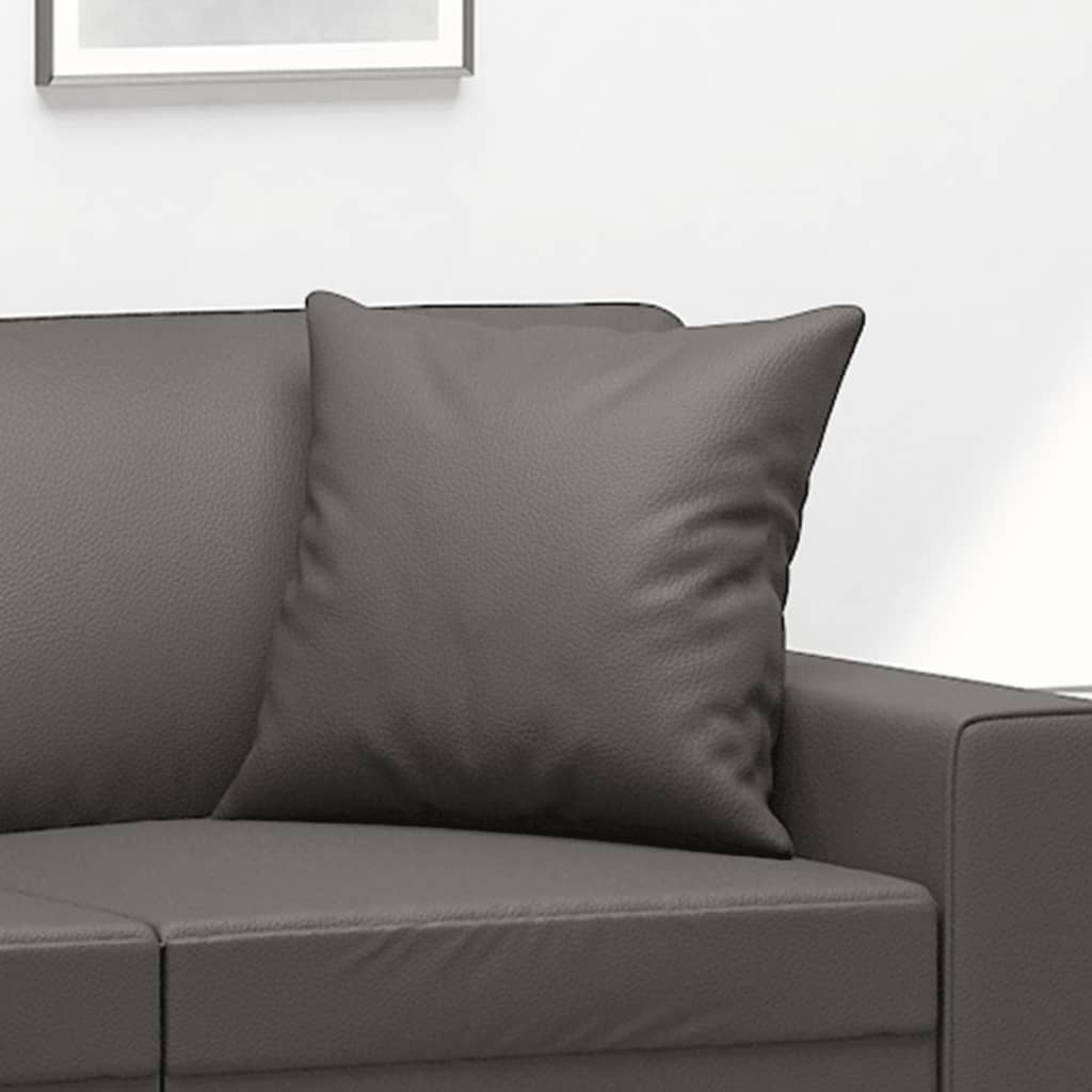 Sofakissen 2 Stk. Grau 40x40 cm Kunstleder