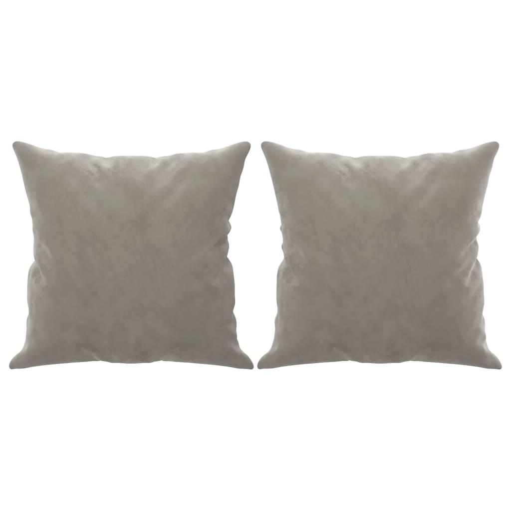 Sofakissen 2 Stk. Hellgrau 40x40 cm Samt