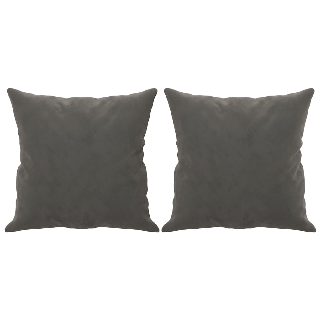 Sofakissen 2 Stk. Dunkelgrau 40x40 cm Samt