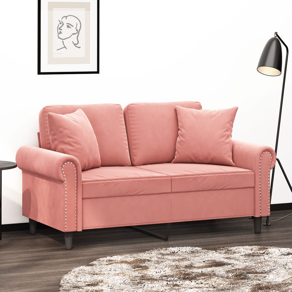 Sofakissen 2 Stk. Rosa 40x40 cm Samt