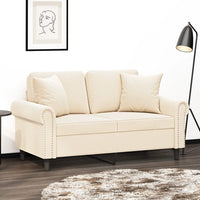 Thumbnail for Sofakissen 2 Stk. Creme 40x40 cm Samt
