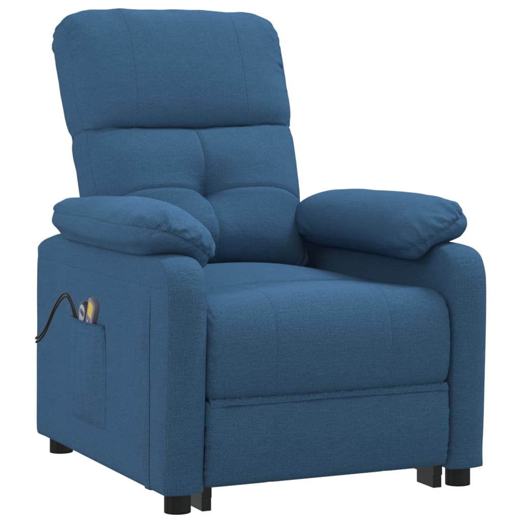 Elektrischer Massagesessel Blau Stoff