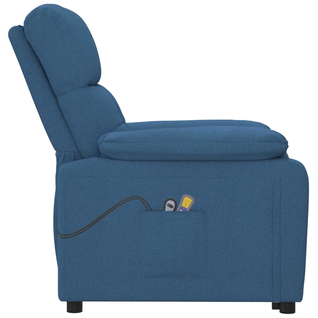 Elektrischer Massagesessel Blau Stoff