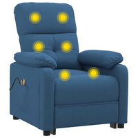 Thumbnail for Elektrischer Massagesessel Blau Stoff