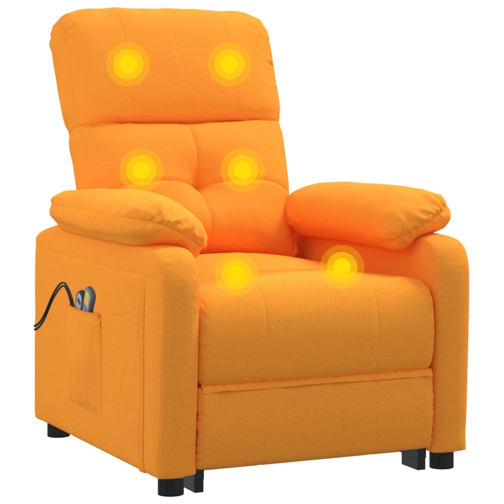 Massagesessel Elektrisch Dunkelgelb Stoff
