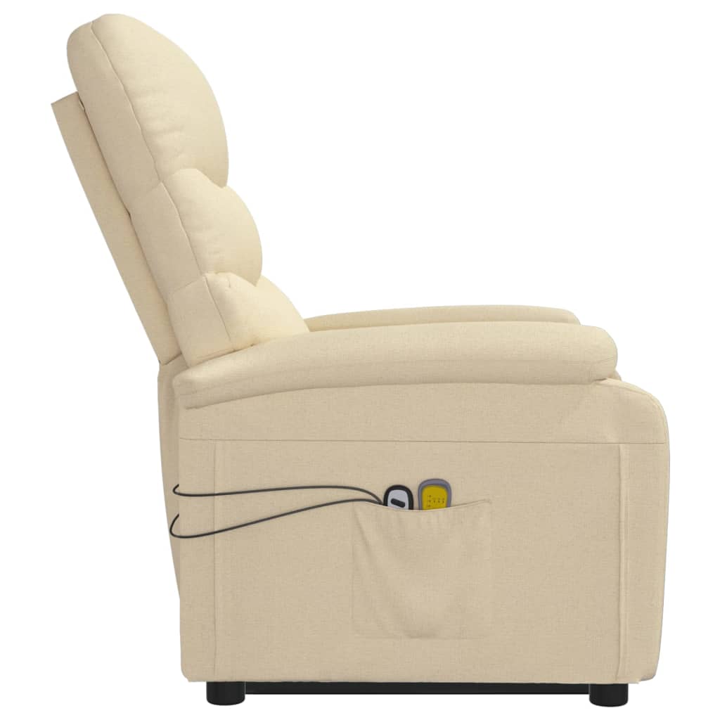 Massagesessel mit Aufstehhilfe Creme Stoff