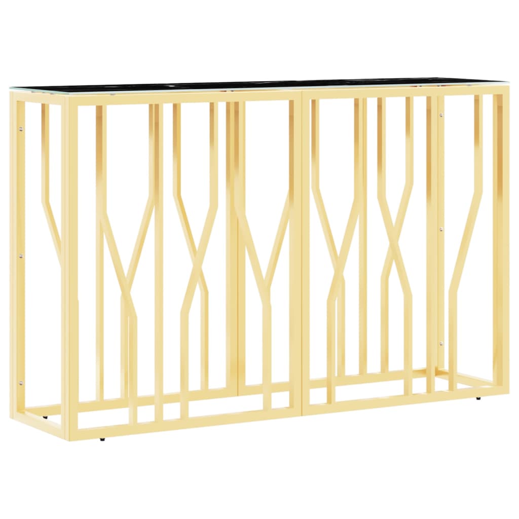 Konsolentisch Golden 110x30x70 cm Edelstahl und Glas