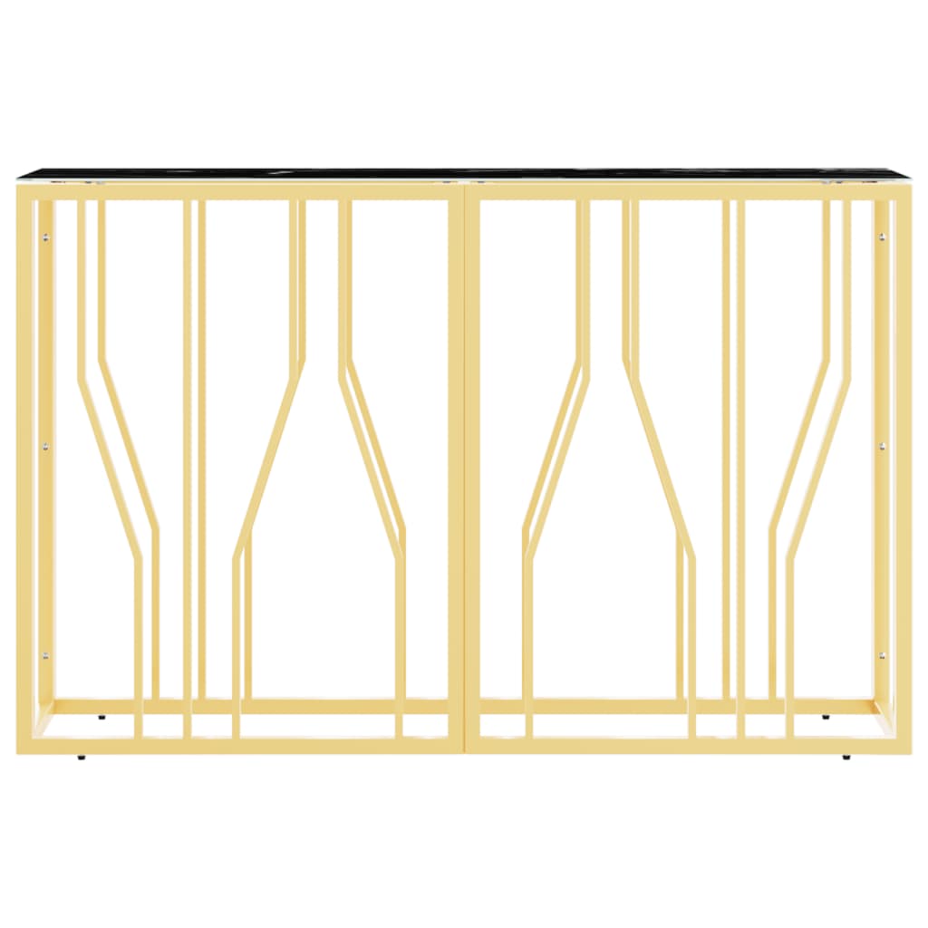 Konsolentisch Golden 110x30x70 cm Edelstahl und Glas