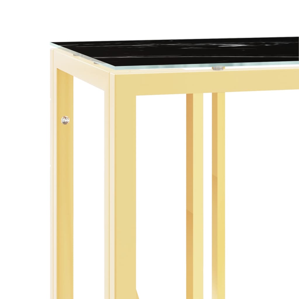 Konsolentisch Golden 110x30x70 cm Edelstahl und Glas