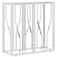 Thumbnail for Konsolentisch Silbern 70x30x70 cm Edelstahl und Glas