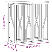 Thumbnail for Konsolentisch Silbern Edelstahl und Altholz Massiv