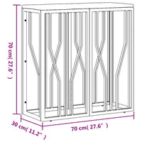 Thumbnail for Konsolentisch Golden Edelstahl und Altholz Massiv