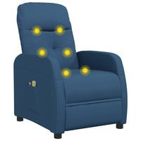 Thumbnail for Elektrischer Massagesessel Blau Stoff