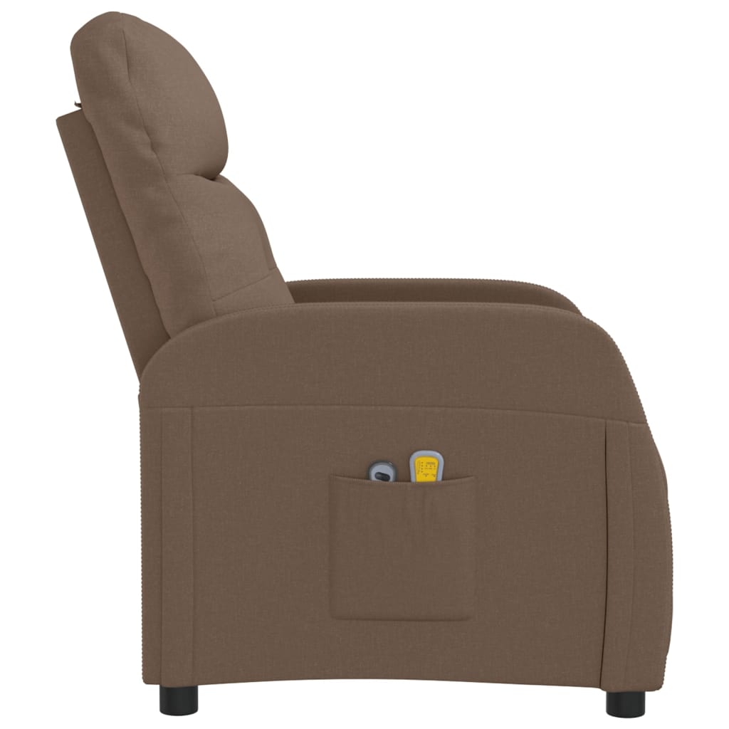 Massagesessel mit Aufstehhilfe Braun Stoff