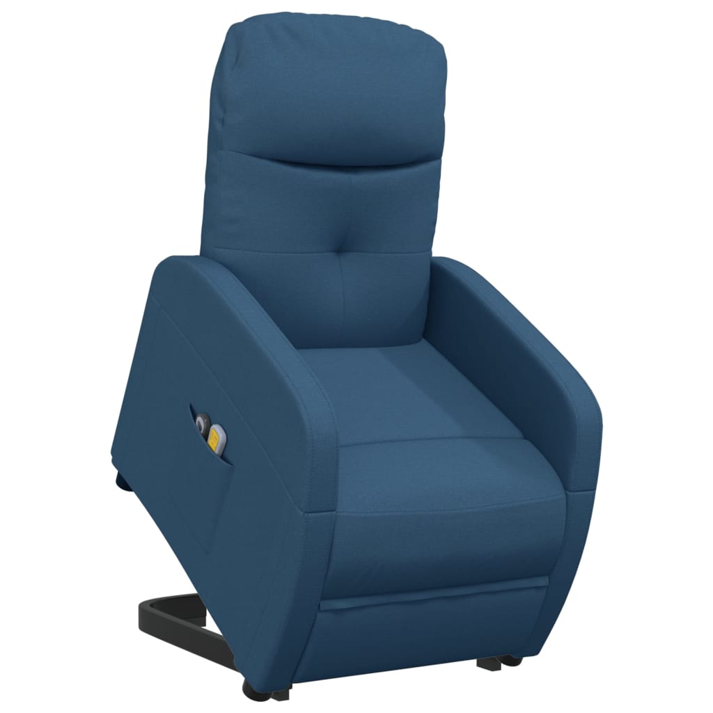 Massagesessel mit Aufstehhilfe Blau Stoff