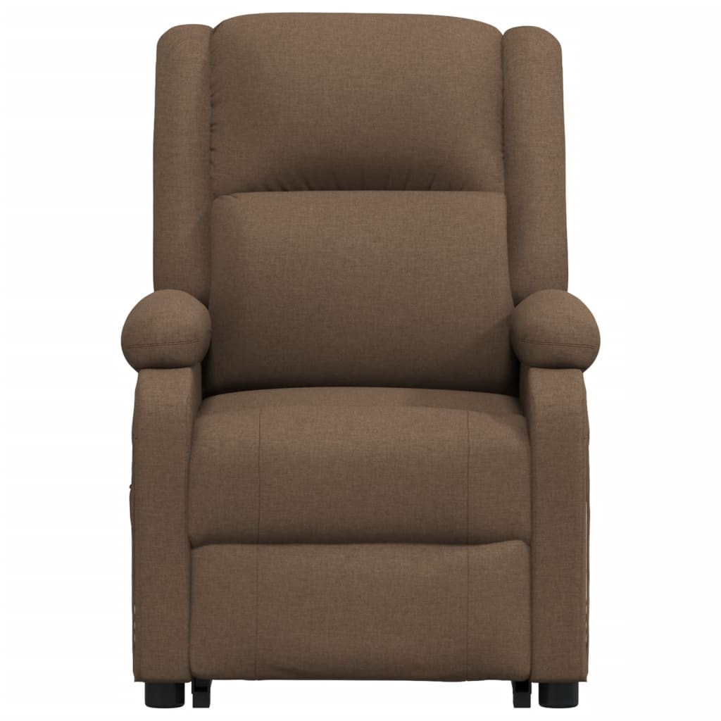 Massagesessel mit Aufstehhilfe Braun Stoff