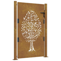 Thumbnail for Gartentor 105x155 cm Cortenstahl Baum-Design