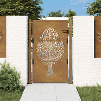 Thumbnail for Gartentor 105x155 cm Cortenstahl Baum-Design