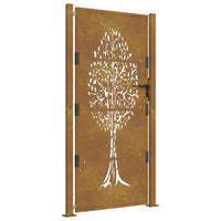 Thumbnail for Gartentor 105x180 cm Cortenstahl Baum-Design
