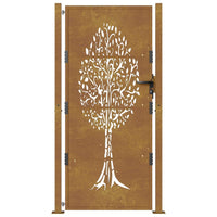 Thumbnail for Gartentor 105x180 cm Cortenstahl Baum-Design