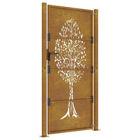 Thumbnail for Gartentor 105x180 cm Cortenstahl Baum-Design