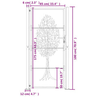 Thumbnail for Gartentor 105x180 cm Cortenstahl Baum-Design