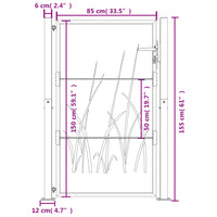 Thumbnail for Gartentor 105x155 cm Cortenstahl Gras-Design