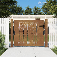 Thumbnail for Gartentor 105x80 cm Cortenstahl Bambus-Design