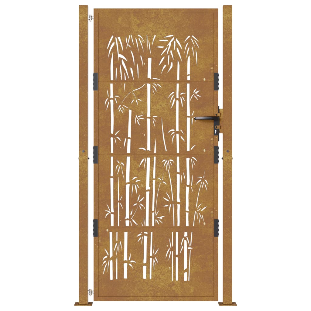 Gartentor 105x180 cm Cortenstahl Bambus-Design