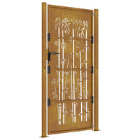 Thumbnail for Gartentor 105x205 cm Cortenstahl Bambus-Design