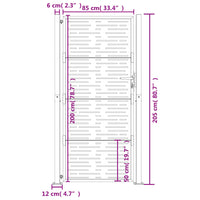 Thumbnail for Gartentor 105x205 cm Cortenstahl Quadratisches Design