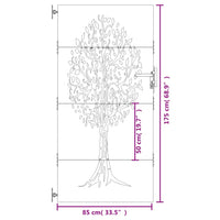 Thumbnail for Gartentor 85x175 cm Cortenstahl Baum-Design