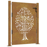 Thumbnail for Gartentor 105x130 cm Cortenstahl Baum-Design