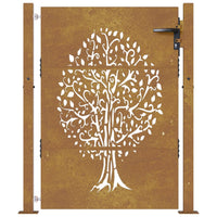 Thumbnail for Gartentor 105x130 cm Cortenstahl Baum-Design