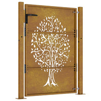 Thumbnail for Gartentor 105x130 cm Cortenstahl Baum-Design