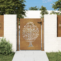 Thumbnail for Gartentor 105x130 cm Cortenstahl Baum-Design