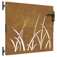 Thumbnail for Gartentor 85x100 cm Cortenstahl Gras-Design