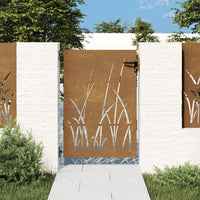 Thumbnail for Gartentor 85x150 cm Cortenstahl Gras-Design