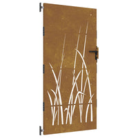 Thumbnail for Gartentor 85x175 cm Cortenstahl Gras-Design