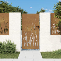 Thumbnail for Gartentor 85x175 cm Cortenstahl Gras-Design