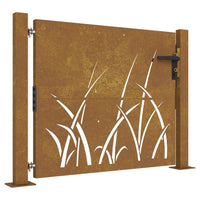 Thumbnail for Gartentor 105x105 cm Cortenstahl Gras-Design