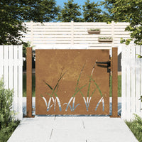 Thumbnail for Gartentor 105x105 cm Cortenstahl Gras-Design