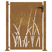 Thumbnail for Gartentor 105x130 cm Cortenstahl Gras-Design
