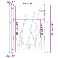 Thumbnail for Gartentor 105x130 cm Cortenstahl Gras-Design