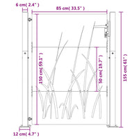 Thumbnail for Gartentor 105x155 cm Cortenstahl Gras-Design