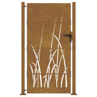 Thumbnail for Gartentor 105x180 cm Cortenstahl Gras-Design