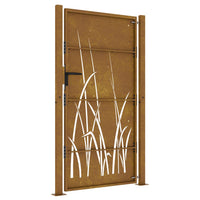 Thumbnail for Gartentor 105x180 cm Cortenstahl Gras-Design