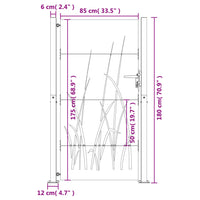 Thumbnail for Gartentor 105x180 cm Cortenstahl Gras-Design